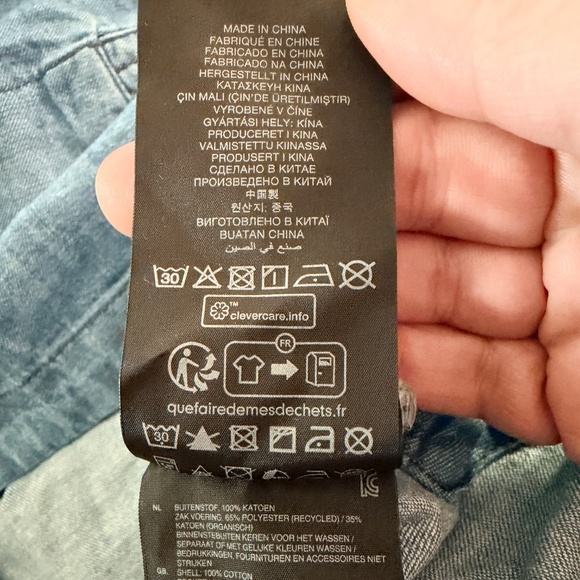 G-Star RAW Millery Denim Shirt Dress L NWT V-Neck Long Sleeve - Picture 12 of 13